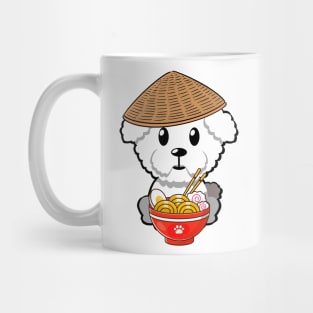 Funny Furry dog is eating noodles Mug